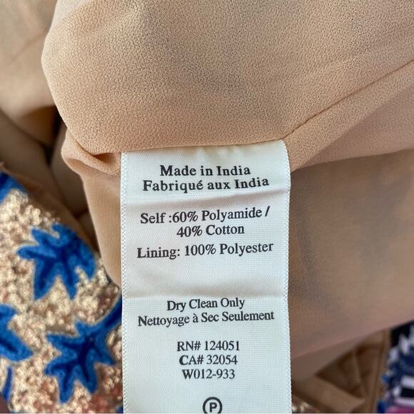 The Odells Strappy Sequin Embroidery Dress Gold Blue size XS - Picture 8 of 10